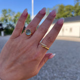 Glory ring i 18 karat förgyllt silver med blå topas ädelsten