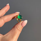 Glory ring i 18 karat förgyllt silver med grön onyx