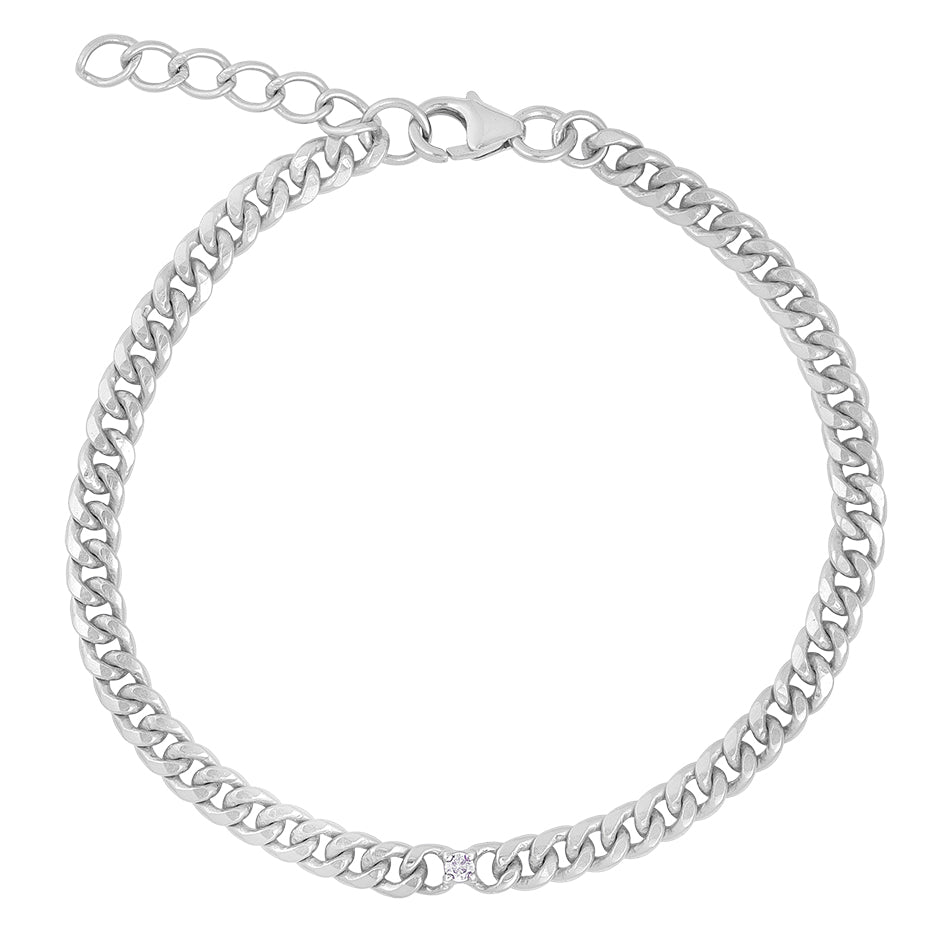 Infinity armbånd i sølv med brillantslebet diamant