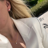 Glory öronstift i 18 karat förgyllt silver med aqua chalcedon