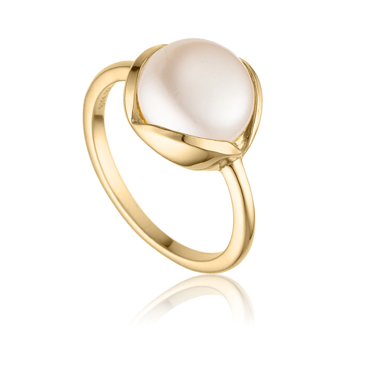 Glory ring i 18 karat guldbelagt sølv med ferskvandsperle
