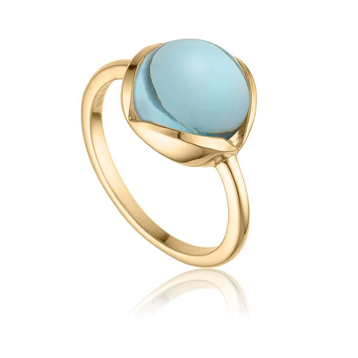 Glory ring i 18 karat guldbelagt sølv med blå topas ædelsten