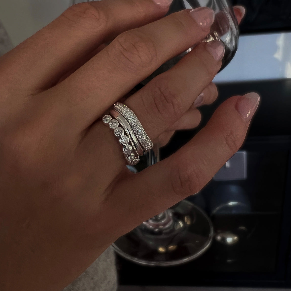 Wave ring lille i sølv