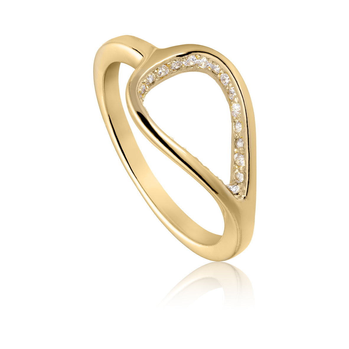 Royal ring i 18 karat guldbelagt sølv med zirkonia