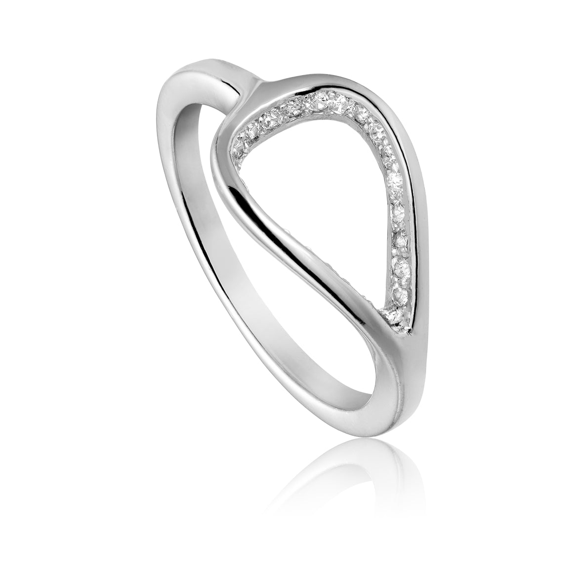 Royal ring i sølv med zirkonia