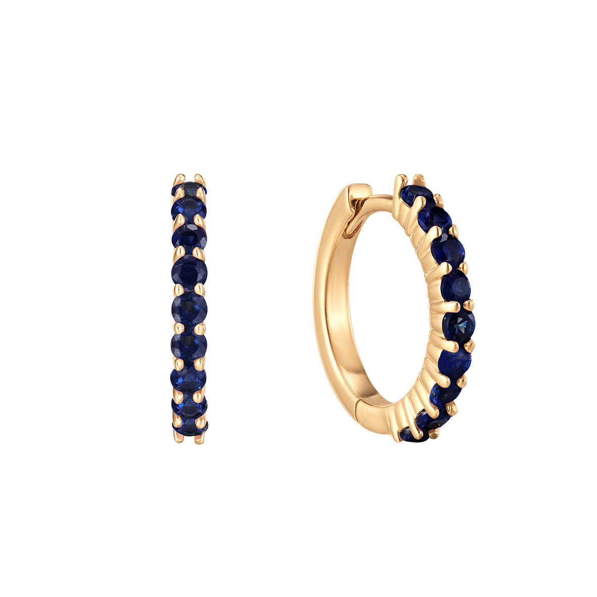 Fine ørering i 14 kt guld med Safir