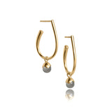 Glory örhängen i 18 karat förgyllt silver med grå månsten