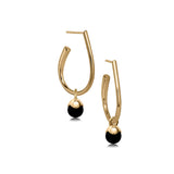 Glory örhängen i 18 karat förgyllt silver med svart onyx