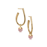 Glory örhängen i 18 karat förgyllt silver med rosa kalcedon