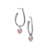 Glory örhängen i silver med rosa kalcedon