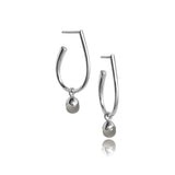 Glory örhängen i silver med grå månsten