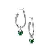 Glory örhängen i silver med grön onyx