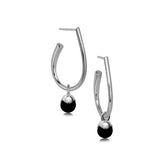 Glory örhängen i silver med svart onyx