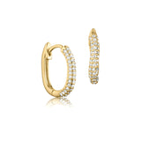 Wave örhängen i 18 karat förgyllt silver med flera zirkonia