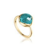 Glory ring i 18 karat förgyllt silver med grön onyx