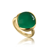Glory ring stor 18 karat förgyllt silver med grön onyx