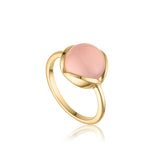 Glory ring i 18 karat förgyllt silver med rosa kalcedon