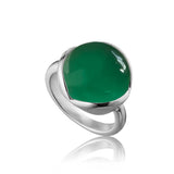 Glory ring stor i silver med grön onyx