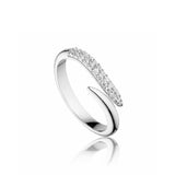 Curve ring i silver med zirkonia