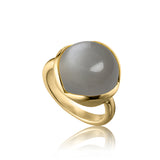Glory ring stor 18 karat förgyllt silver med grå månsten