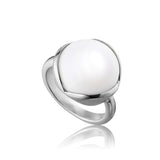 Glory ring stor i silver med vit opal