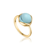 Glory ring i 18 karat förgyllt silver med blå topas ädelsten