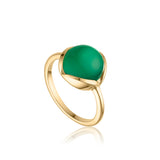 Glory ring i 18 karat förgyllt silver med grön onyx
