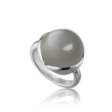Glory ring stor i silver med grå månsten
