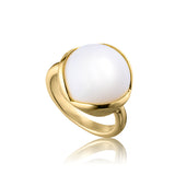 Glory ring stor i 18 karat förgyllt silver med vit opal