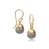 Glory örhängen i 18 karat förgyllt silver med grå månsten