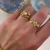 Fairytale ring i sølv med aqua kalcedon og hvid topas