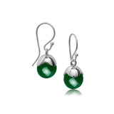 Glory örhängen i silver med grön onyx