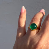 Glory ring i 18 karat förgyllt silver med grön onyx