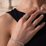 Curve tennisarmband i sterling silver med zirkonia