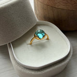 Glory ring i 18 karat förgyllt silver med grön onyx