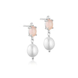 Allure øreringe i sølv med rosa quartz