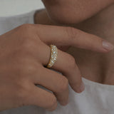 Glory ring i 18 karat förgyllt silver med grön onyx