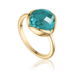 Glory ring i 18 karat förgyllt silver med grön onyx